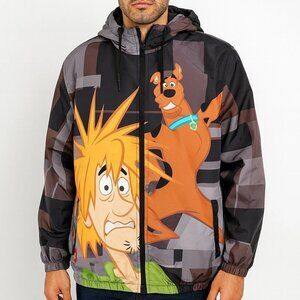 Scooby-Doo x Members Only Hooded Windbreaker Full Zip Lightweight Jacket Size M